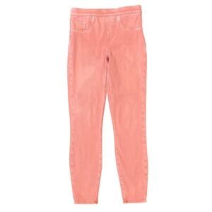 Spanx Jean-ish Legging Womens Coral Pink SMALL Pull On Pants Ankle Stretch FLAWS